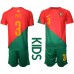Billige Portugal Pepe #3 Børnetøj Hjemmebanetrøje til baby VM 2022 Kortærmet (+ korte bukser)